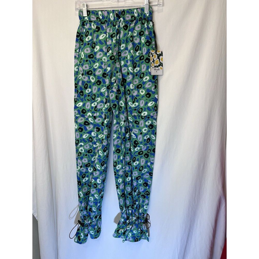 Diane V Furstenberg‎ Utility Jazz Dot Green Cargo Pants DVF Target NWT XXS $38